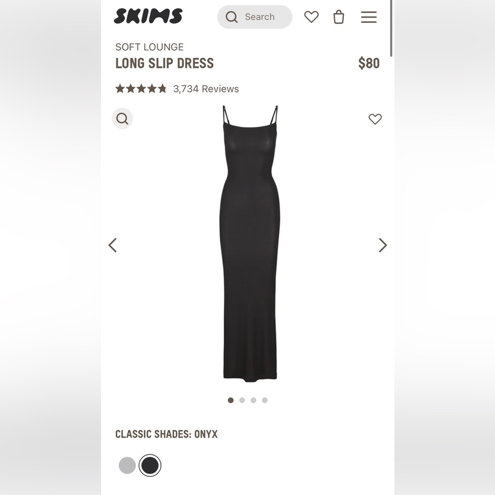 Skims shimmer soft lounge dress
